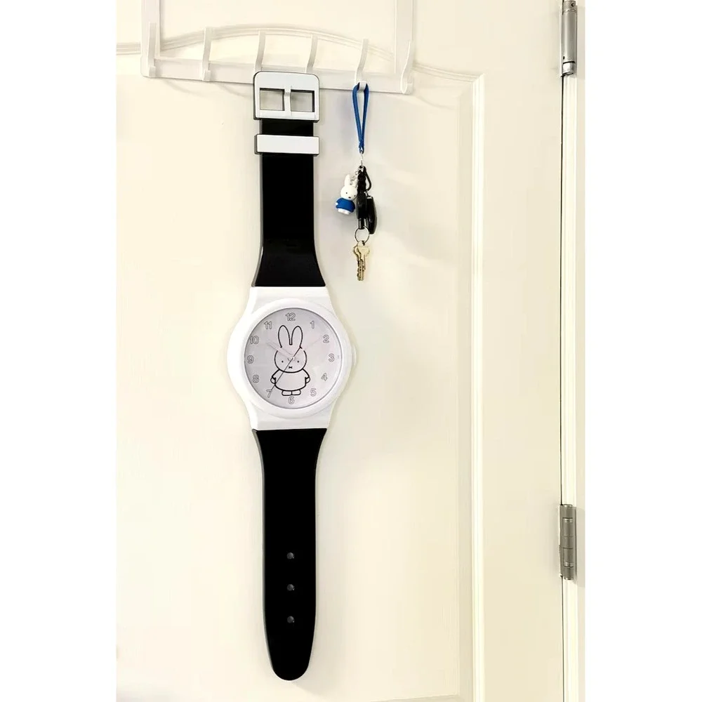 Miffy 36 In Long Wall Clock ~Wristwatch Design 36in×8 ~Black &White NIB